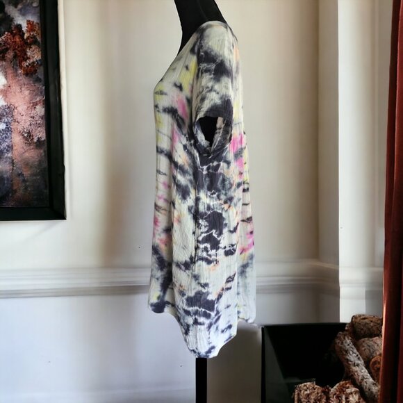 SHANNON PASSERO Tie Dye Hi-Low Crew Neck Dress Size MED - Picture 2 of 7